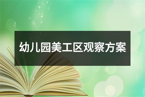 幼儿园美工区观察方案