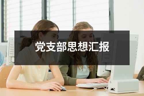 党支部思想汇报