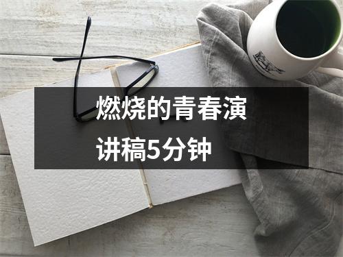 燃烧的青春演讲稿5分钟