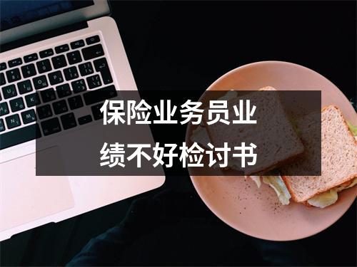 保险业务员业绩不好检讨书