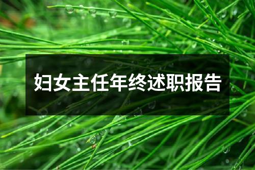 妇女主任年终述职报告