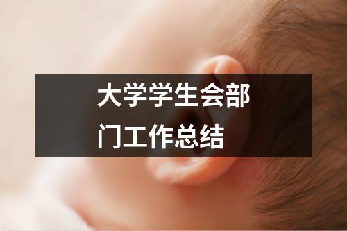 大学学生会部门工作总结