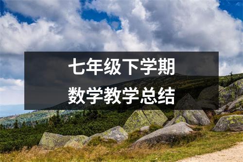 七年级下学期数学教学总结