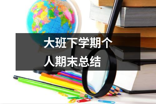 大班下学期个人期末总结