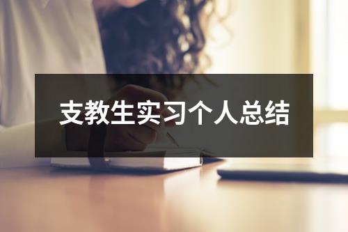 支教生实习个人总结