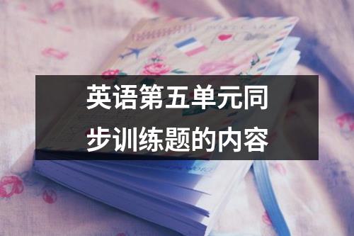 英语第五单元同步训练题的内容