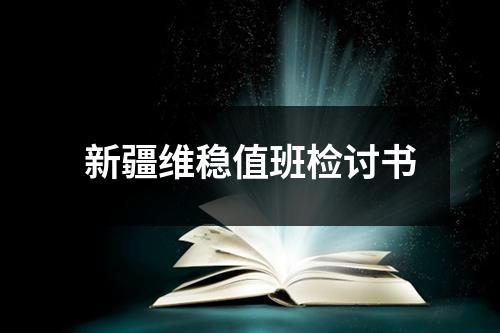 新疆维稳值班检讨书