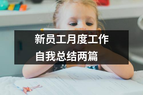 新员工月度工作自我总结两篇