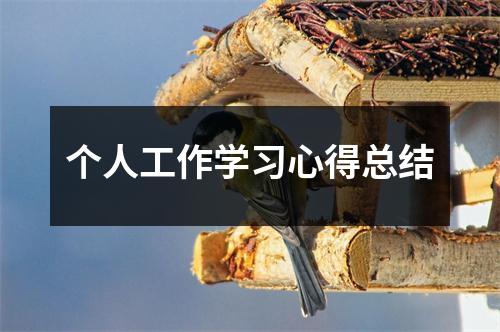 个人工作学习心得总结